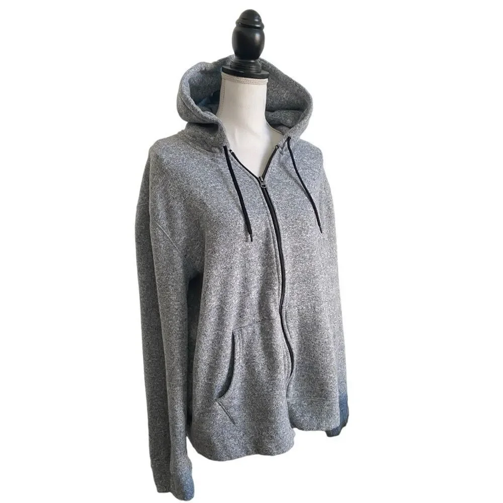 Sonoma Men’s Zip Up Hoodie Marled Gray & Black Size Extra Large XL - Picture 3 of 5